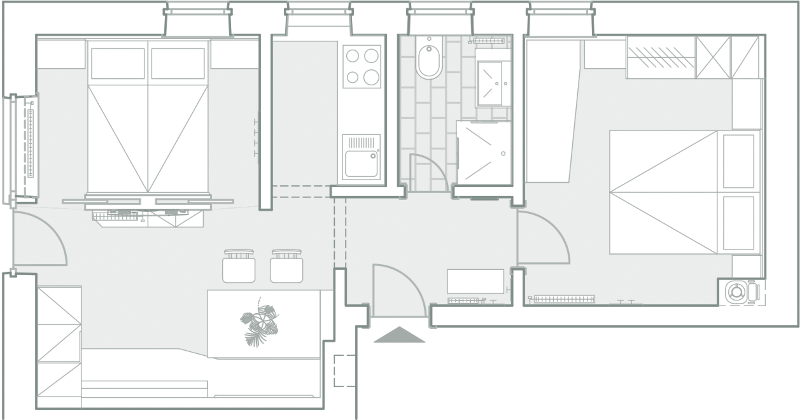 Grundriss Apartment Bergblick